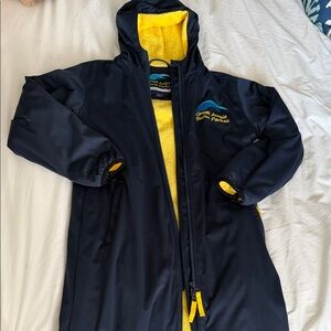 Great Aussie Navy and Yellow Hooded swim parka